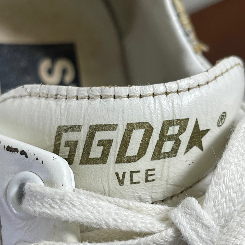 Golden Goose Starter White Leather Silver Glitter Sneakers Women's 36 EU/6 US - Picture 12 of 15